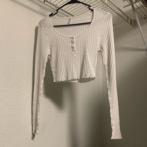 Cropped White Long Sleeve
